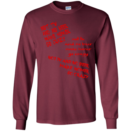 T-Shirts Maroon / YS HOMER CRAZY Youth Long Sleeve T-Shirt