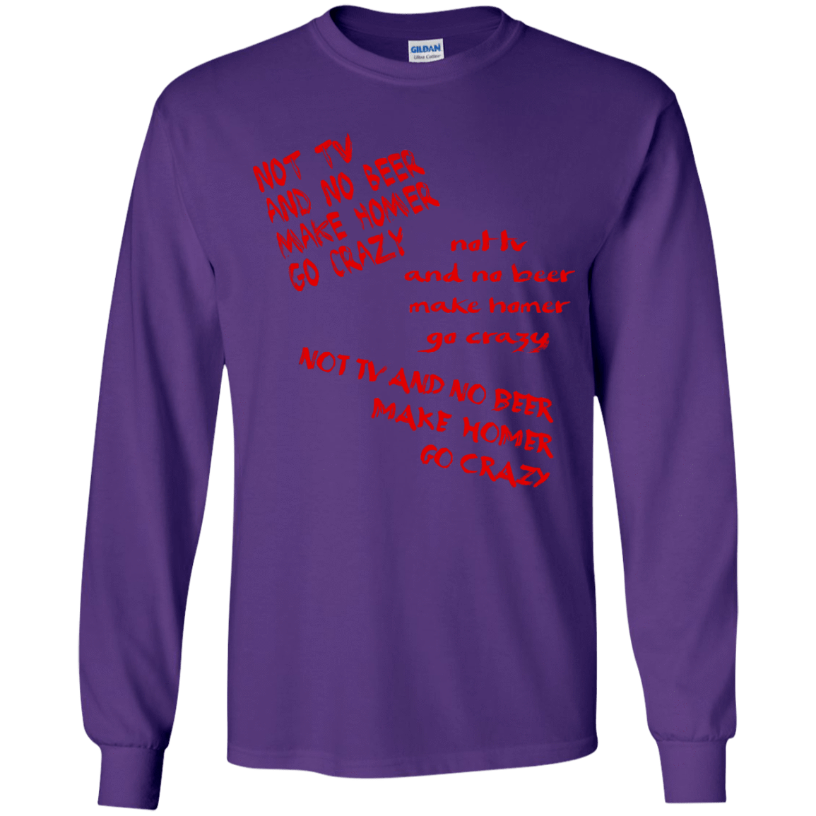 T-Shirts Purple / YS HOMER CRAZY Youth Long Sleeve T-Shirt