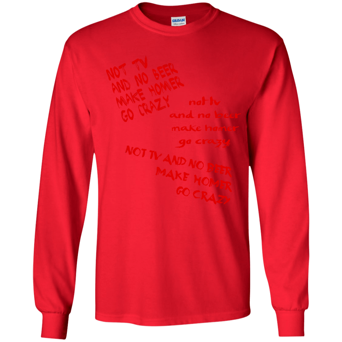 T-Shirts Red / YS HOMER CRAZY Youth Long Sleeve T-Shirt