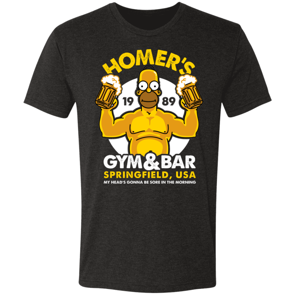 T-Shirts Vintage Black / S Homer's Gym & Bar Men's Triblend T-Shirt