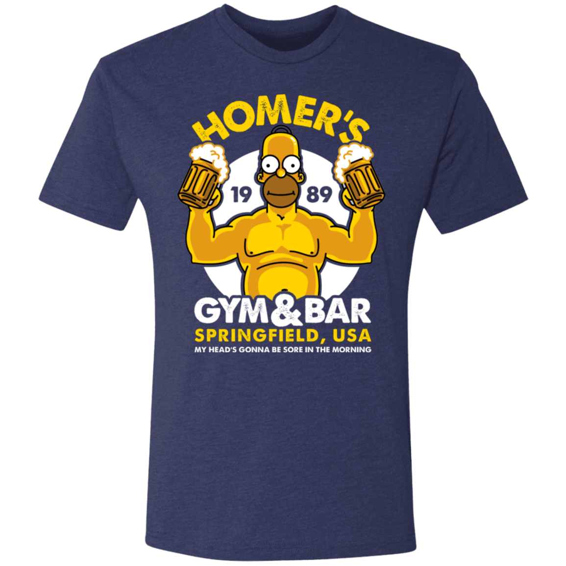 T-Shirts Vintage Navy / S Homer's Gym & Bar Men's Triblend T-Shirt