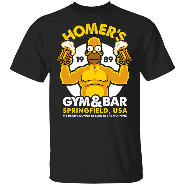 T-Shirts Black / S Homer's Gym & Bar T-Shirt
