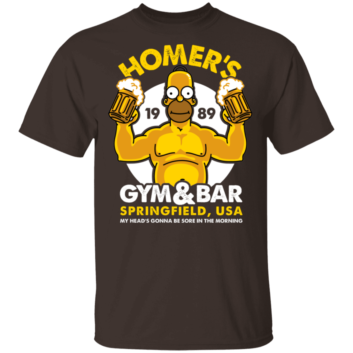 T-Shirts Dark Chocolate / S Homer's Gym & Bar T-Shirt