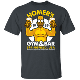 T-Shirts Dark Heather / S Homer's Gym & Bar T-Shirt