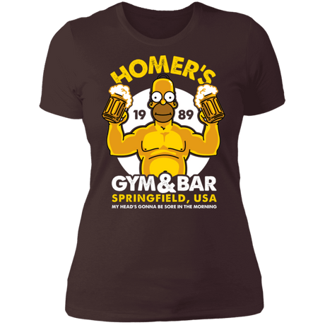 T-Shirts Dark Chocolate / S Homer's Gym & Bar Women's Premium T-Shirt