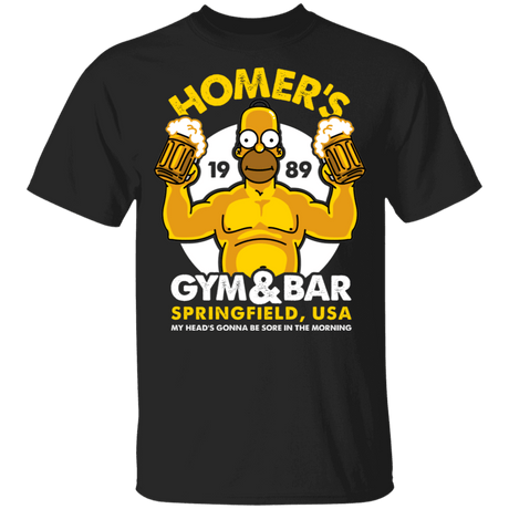 T-Shirts Black / YXS Homer's Gym & Bar Youth T-Shirt