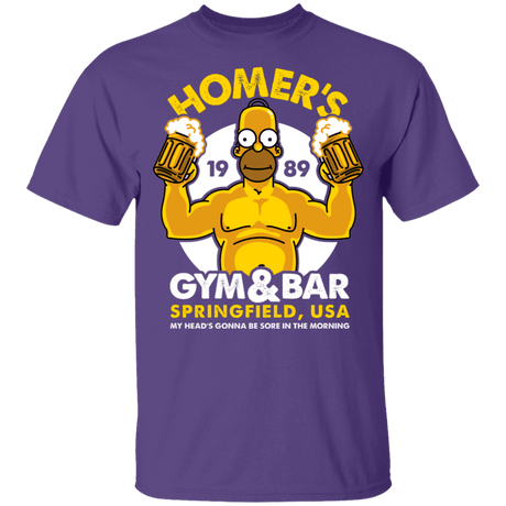 T-Shirts Purple / YXS Homer's Gym & Bar Youth T-Shirt