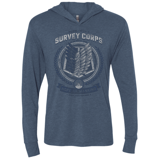 T-Shirts Indigo / X-Small Hope of Mankind Triblend Long Sleeve Hoodie Tee