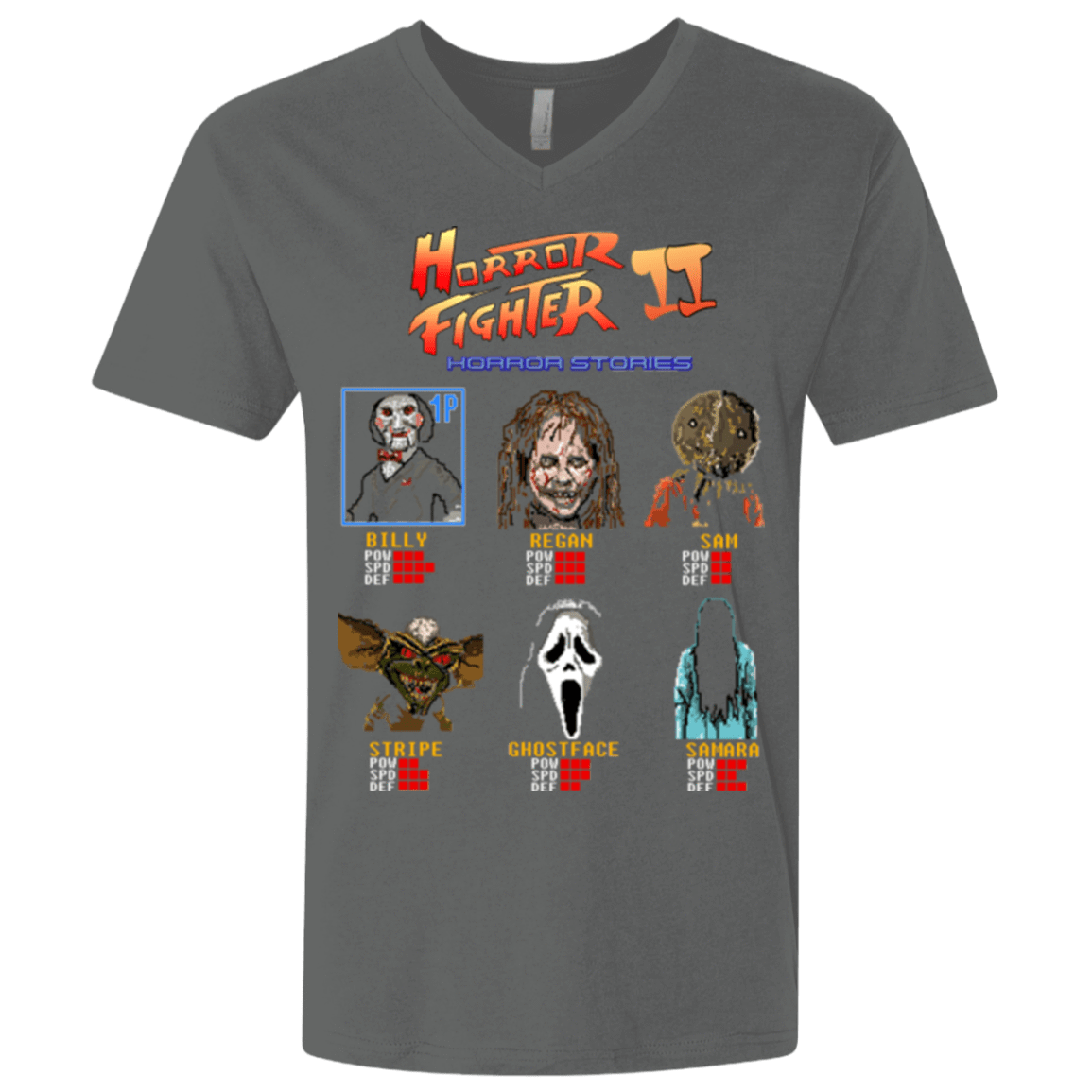 T-Shirts Heavy Metal / X-Small Horror Fighter 2 Men's Premium V-Neck