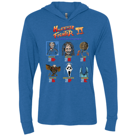 T-Shirts Vintage Royal / X-Small Horror Fighter 2 Triblend Long Sleeve Hoodie Tee