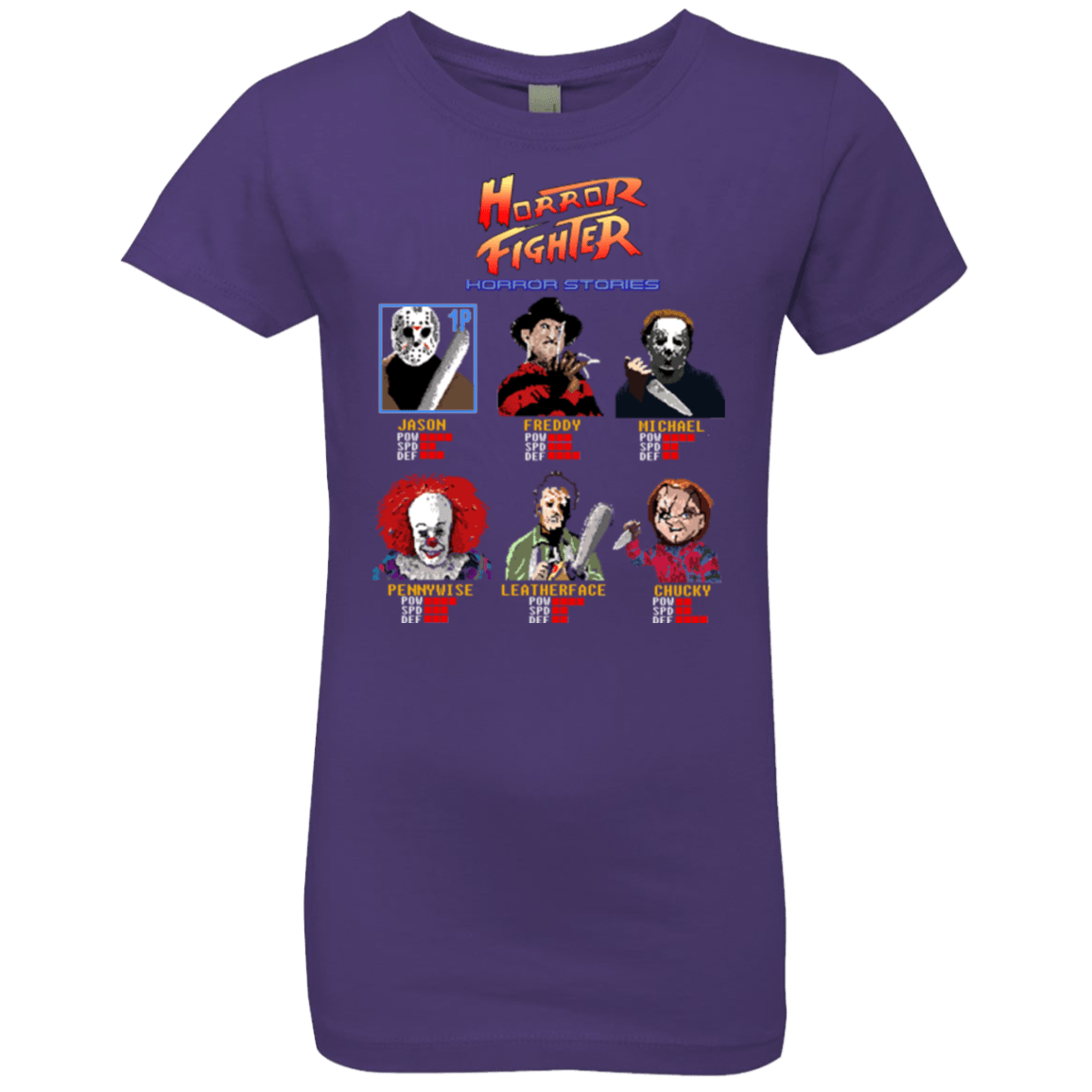 T-Shirts Purple Rush / YXS Horror Fighter Girls Premium T-Shirt