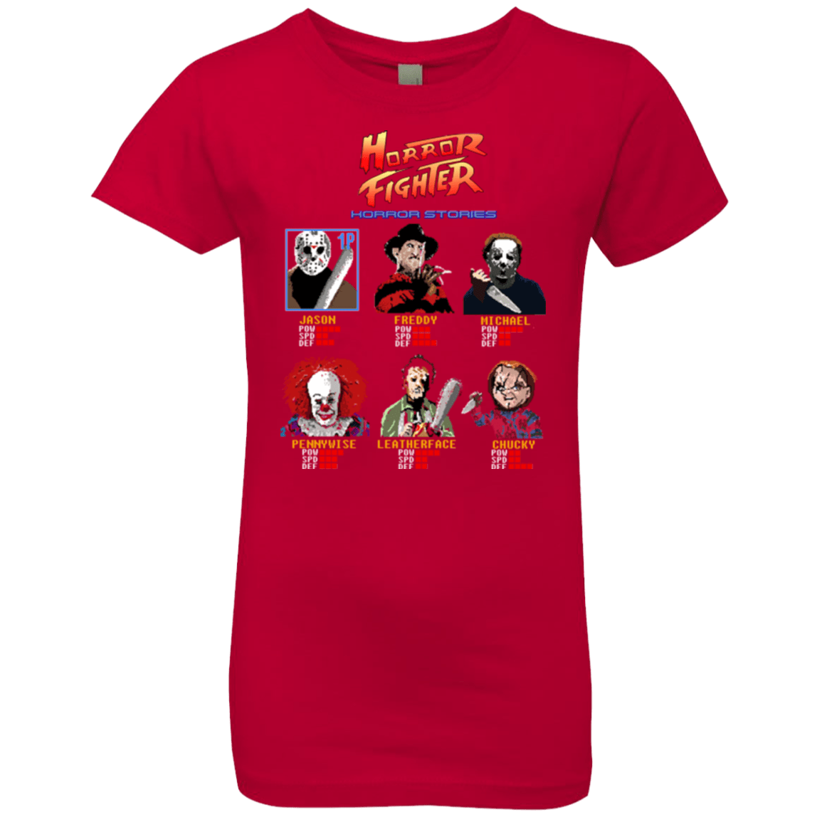 T-Shirts Red / YXS Horror Fighter Girls Premium T-Shirt