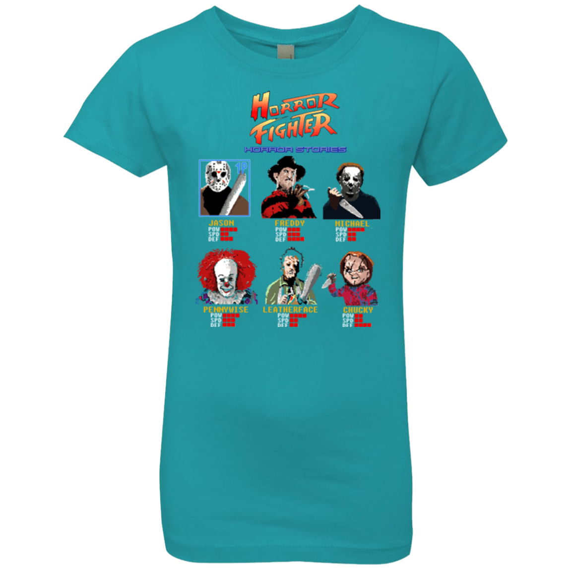 T-Shirts Tahiti Blue / YXS Horror Fighter Girls Premium T-Shirt