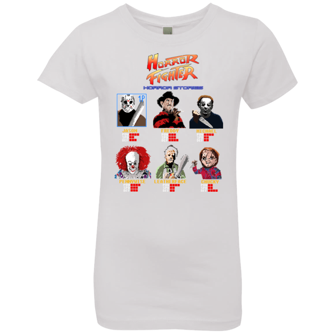 T-Shirts White / YXS Horror Fighter Girls Premium T-Shirt