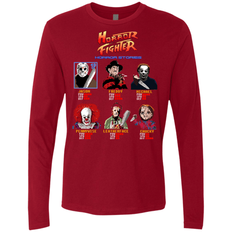T-Shirts Cardinal / Small Horror Fighter Men's Premium Long Sleeve