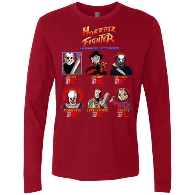 T-Shirts Cardinal / Small Horror Fighter Men's Premium Long Sleeve