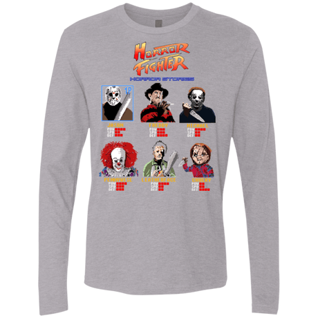 T-Shirts Heather Grey / Small Horror Fighter Men's Premium Long Sleeve