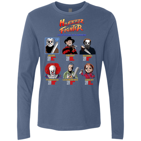 T-Shirts Indigo / Small Horror Fighter Men's Premium Long Sleeve