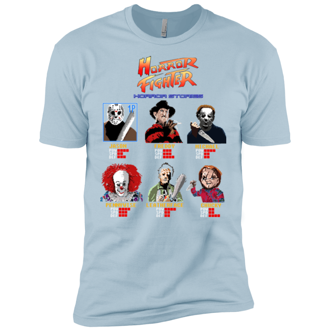 T-Shirts Light Blue / X-Small Horror Fighter Men's Premium T-Shirt