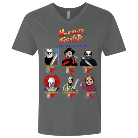 T-Shirts Heavy Metal / X-Small Horror Fighter Men's Premium V-Neck