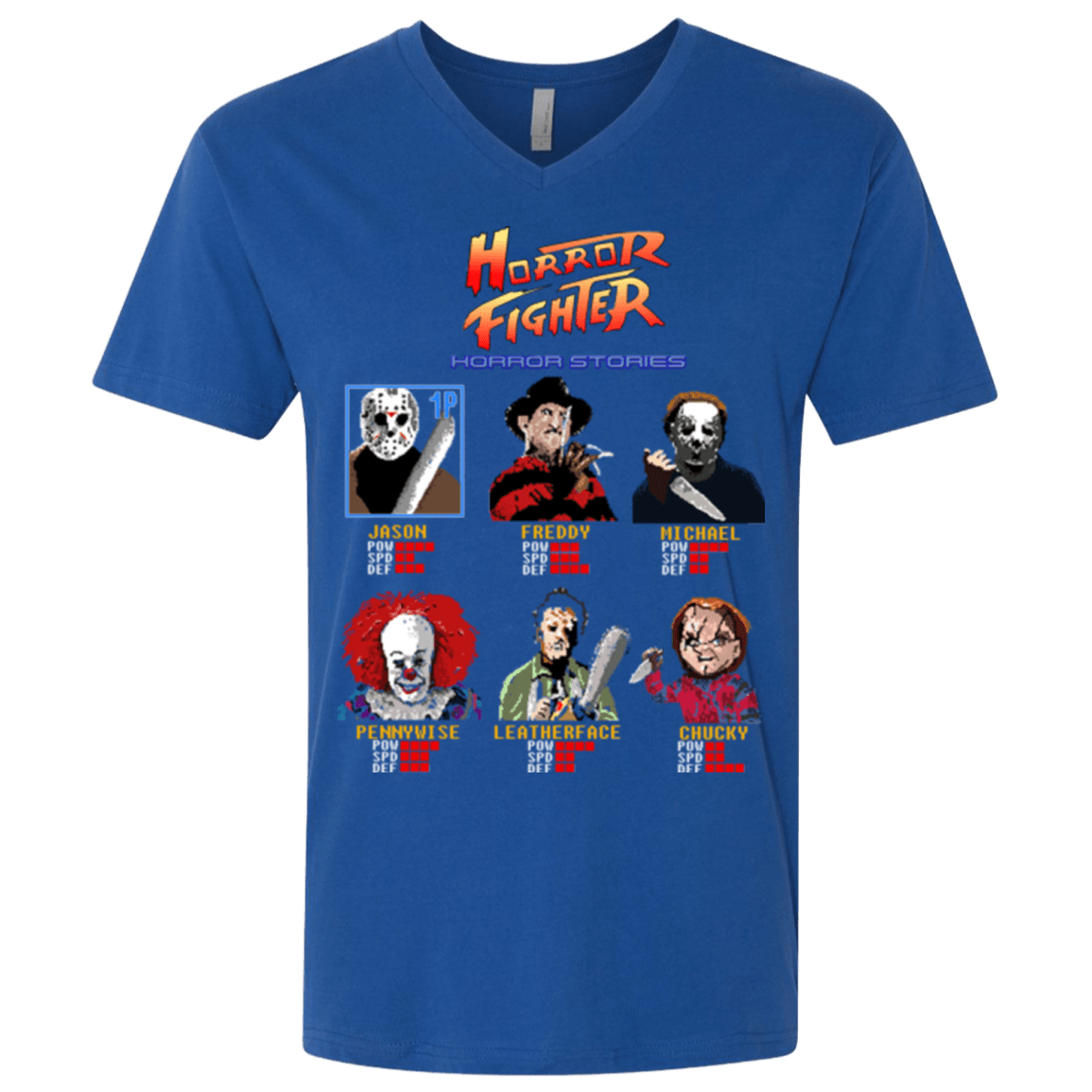 T-Shirts Royal / X-Small Horror Fighter Men's Premium V-Neck
