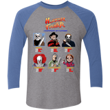 T-Shirts Premium Heather/ Vintage Royal / X-Small Horror Fighter Men's Triblend 3/4 Sleeve