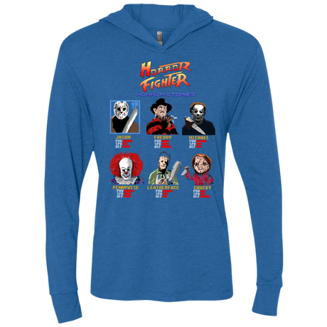 T-Shirts Vintage Royal / X-Small Horror Fighter Triblend Long Sleeve Hoodie Tee