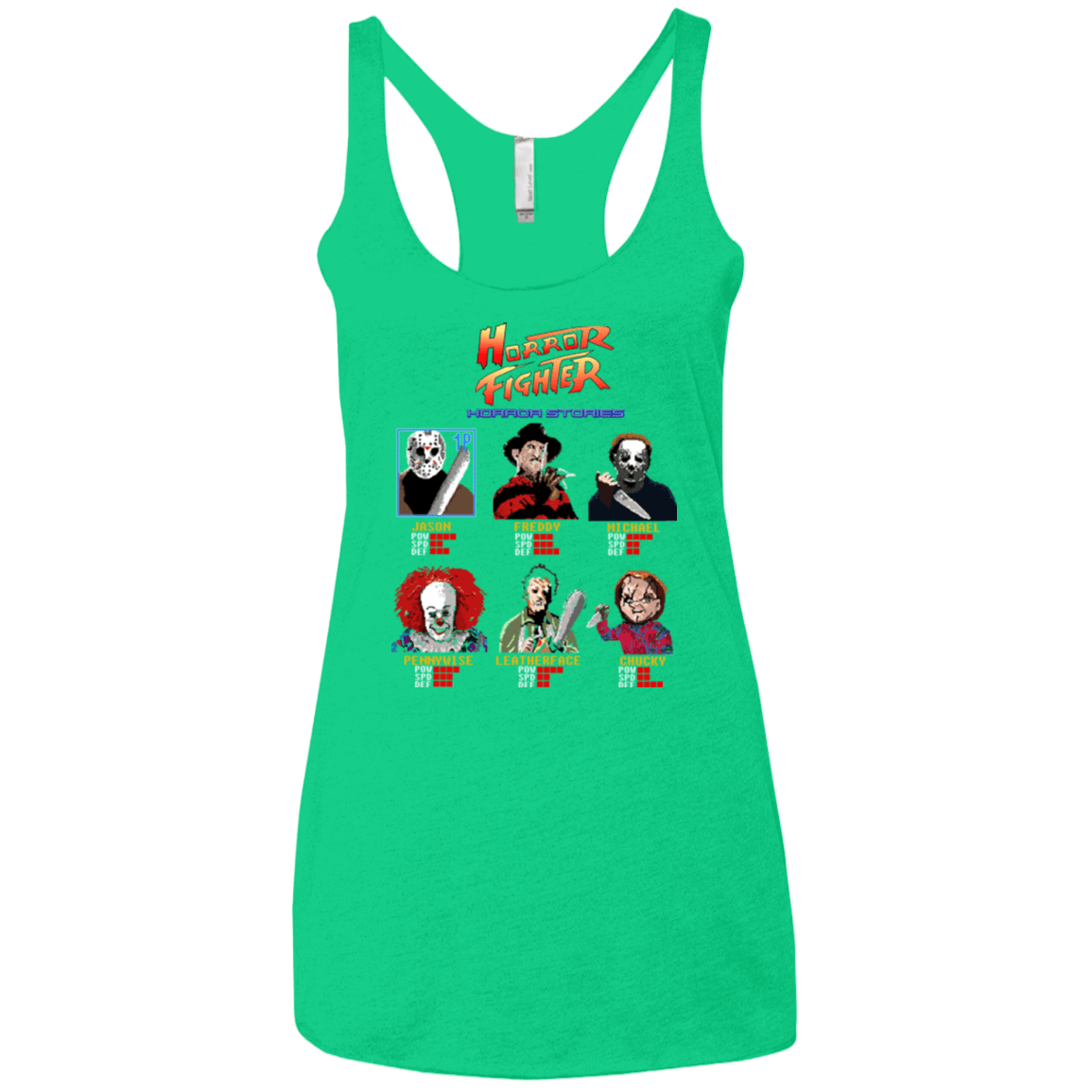 T-Shirts Envy / X-Small Horror Fighter Women's Triblend Racerback Tank