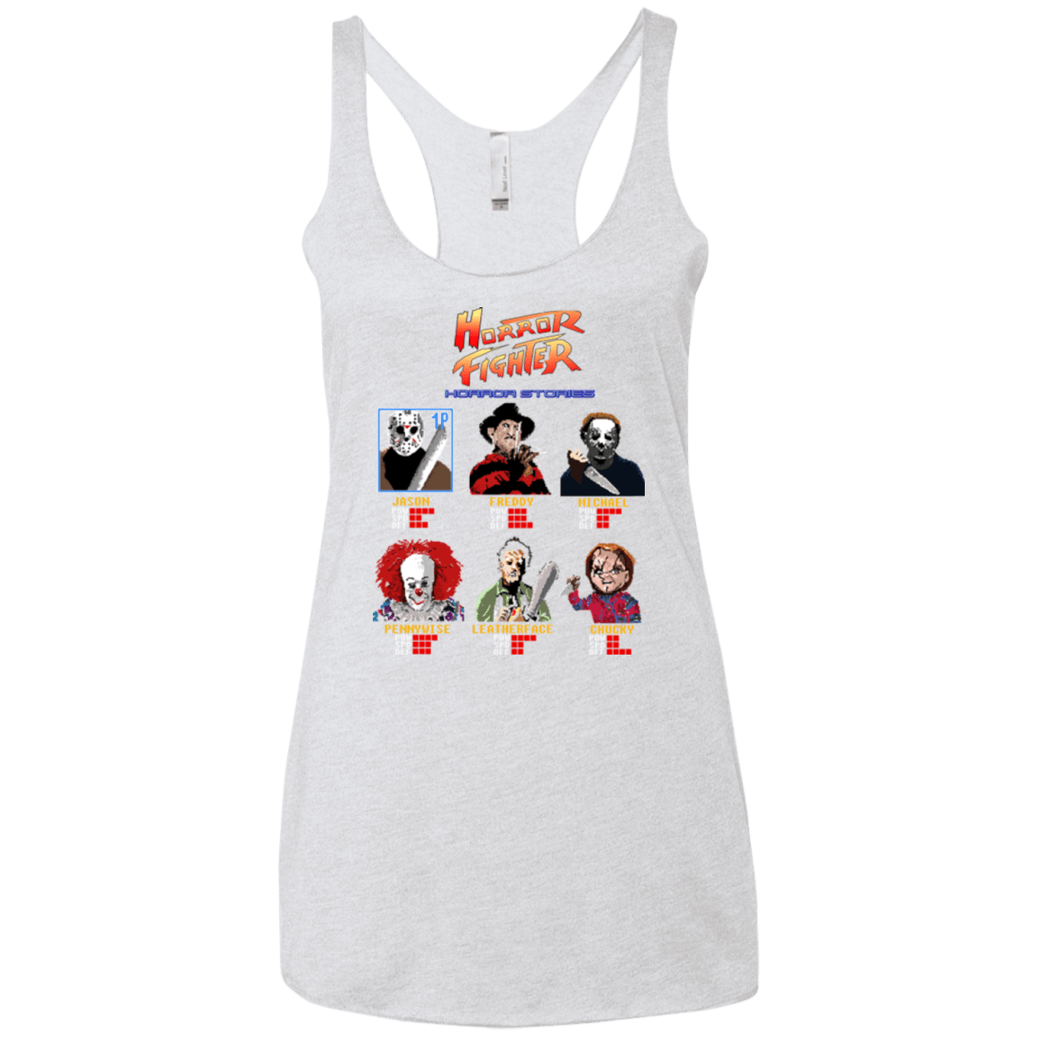 T-Shirts Heather White / X-Small Horror Fighter Women's Triblend Racerback Tank