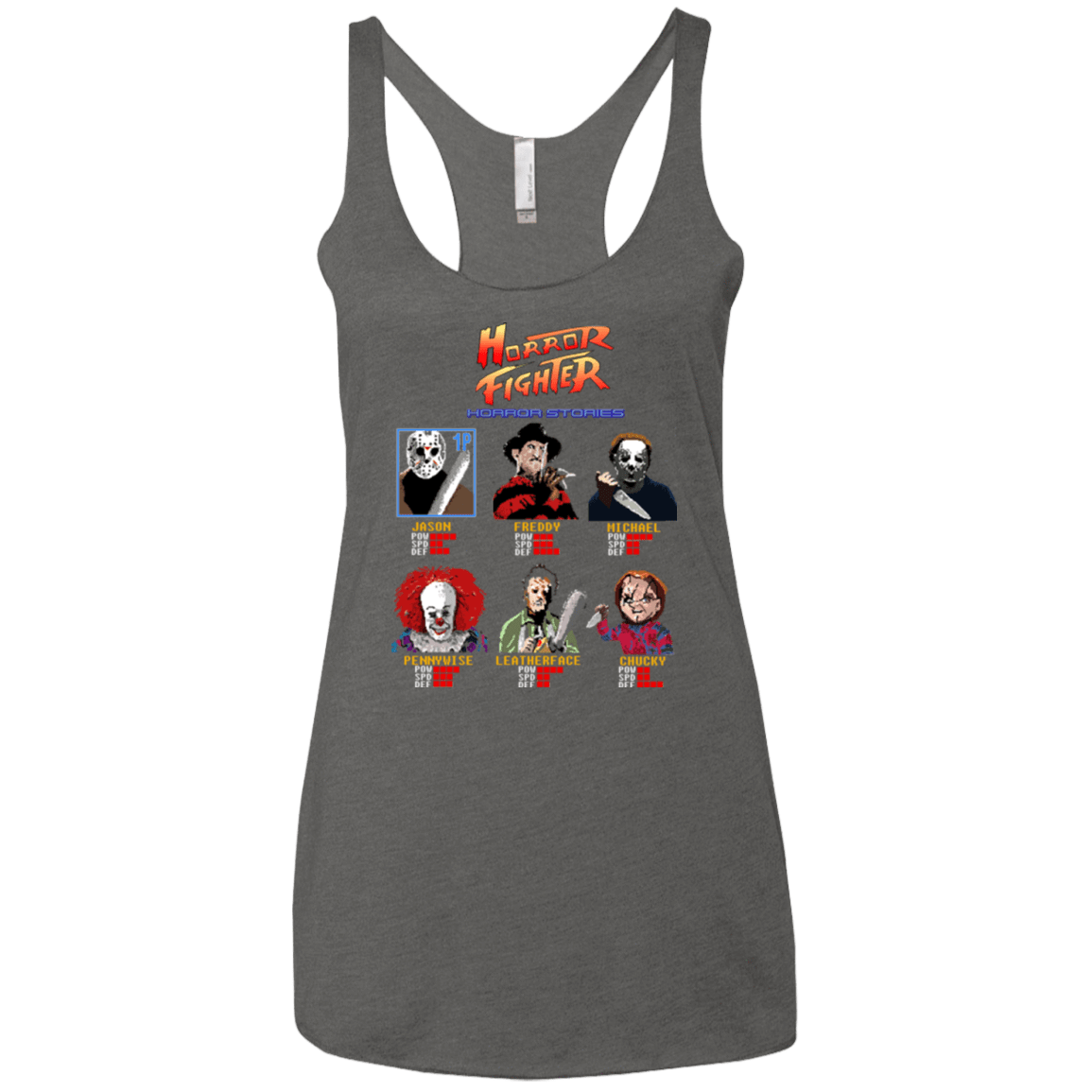 T-Shirts Premium Heather / X-Small Horror Fighter Women's Triblend Racerback Tank