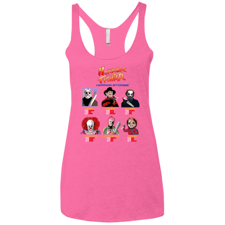 T-Shirts Vintage Pink / X-Small Horror Fighter Women's Triblend Racerback Tank