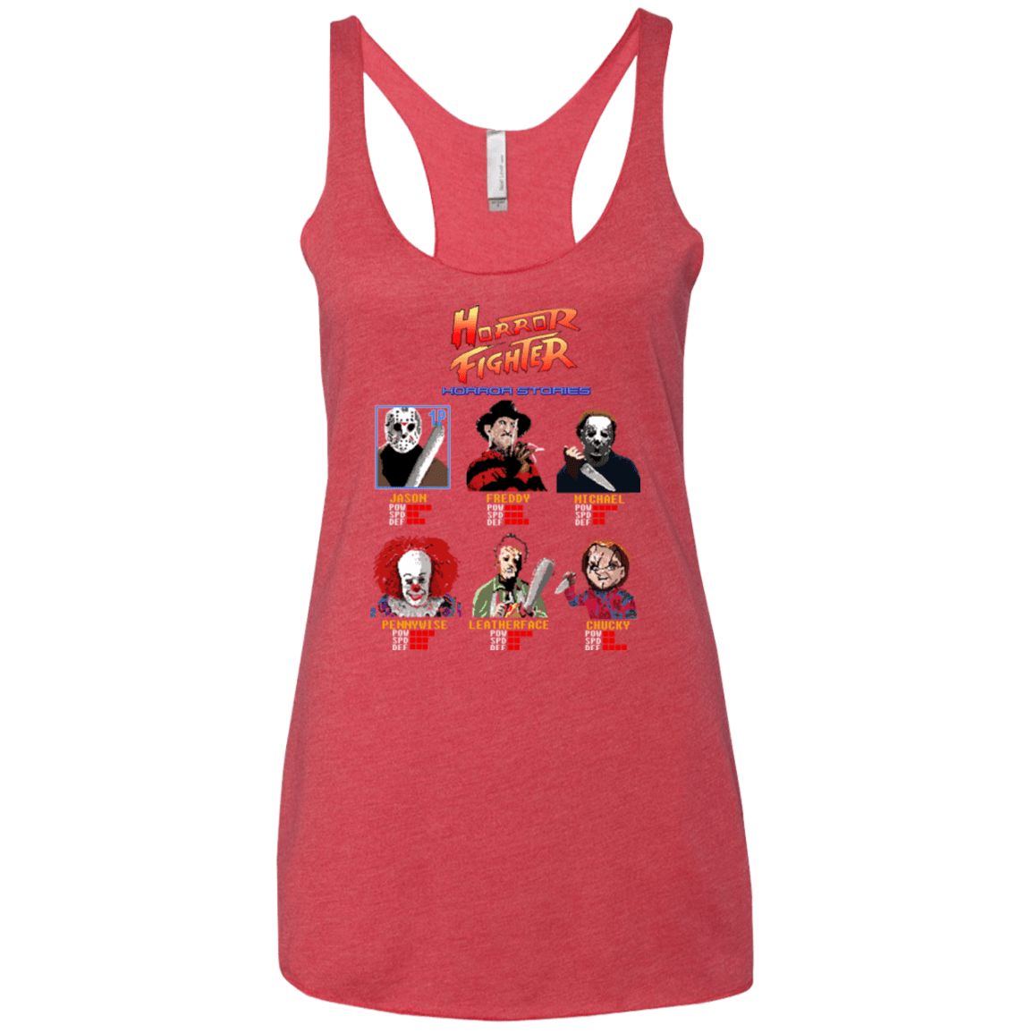 T-Shirts Vintage Red / X-Small Horror Fighter Women's Triblend Racerback Tank