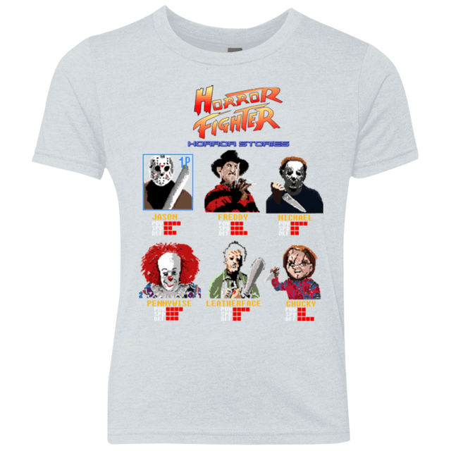 T-Shirts Heather White / YXS Horror Fighter Youth Triblend T-Shirt