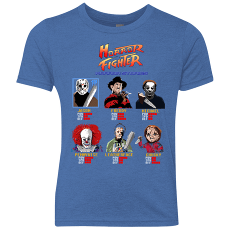 T-Shirts Vintage Royal / YXS Horror Fighter Youth Triblend T-Shirt