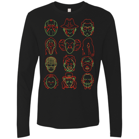 T-Shirts Black / Small HORROR HEADS Men's Premium Long Sleeve