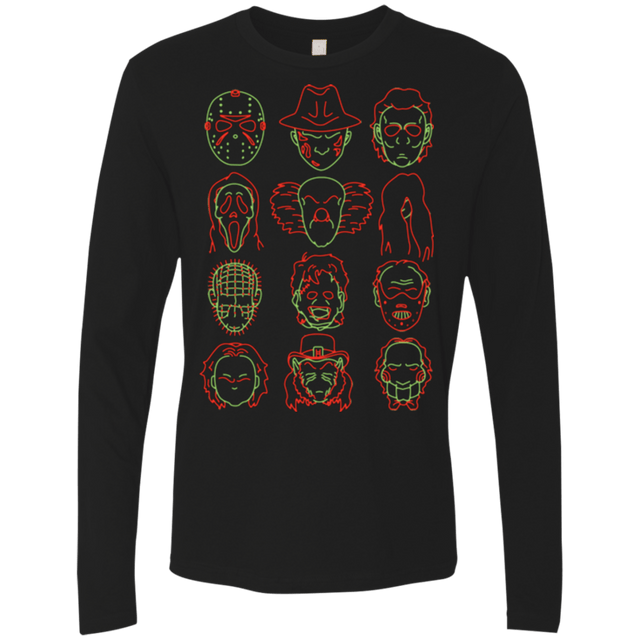T-Shirts Black / Small HORROR HEADS Men's Premium Long Sleeve
