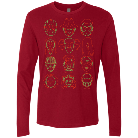 T-Shirts Cardinal / Small HORROR HEADS Men's Premium Long Sleeve