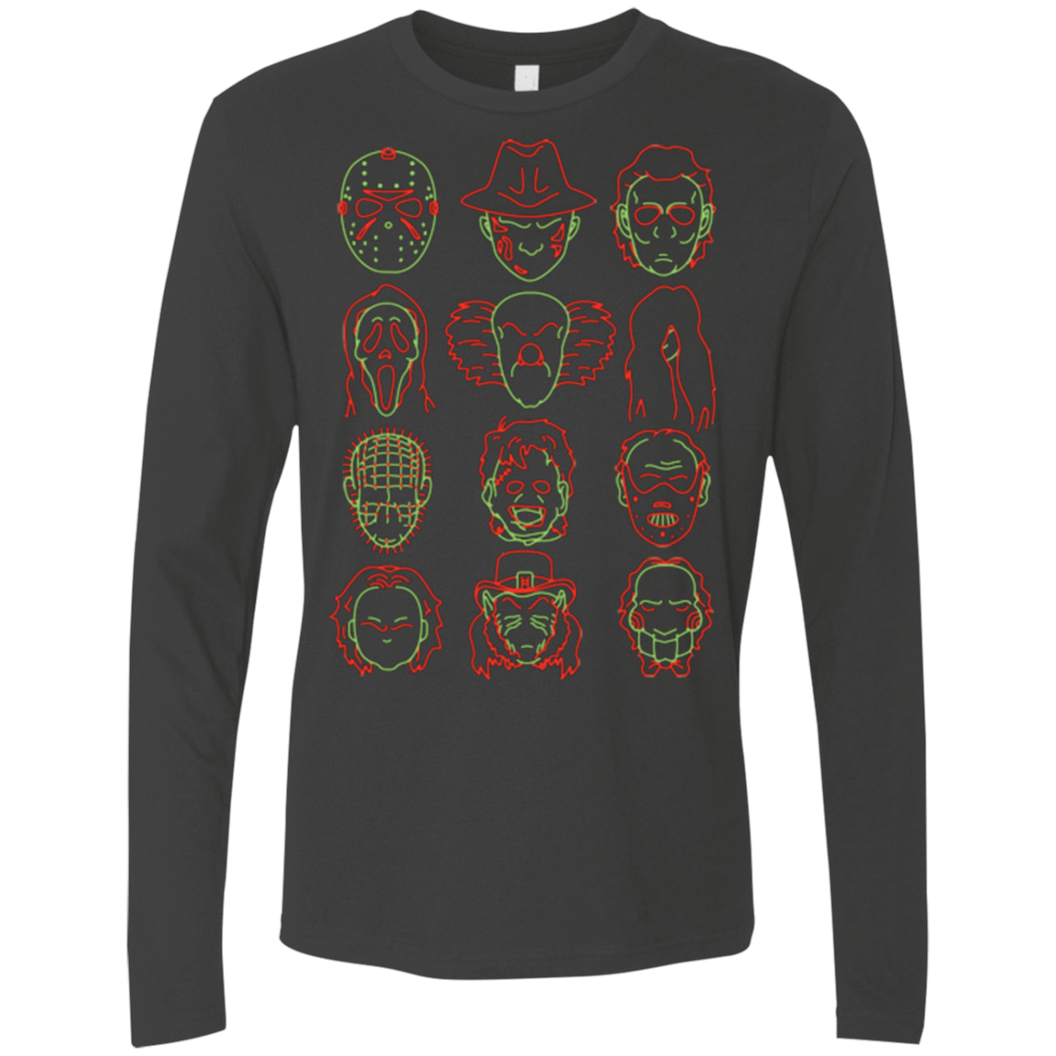 T-Shirts Heavy Metal / Small HORROR HEADS Men's Premium Long Sleeve