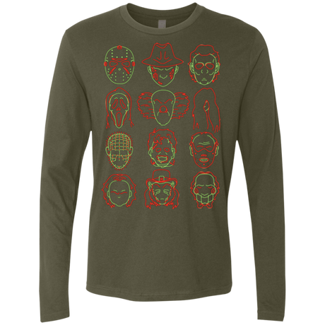 T-Shirts Military Green / Small HORROR HEADS Men's Premium Long Sleeve