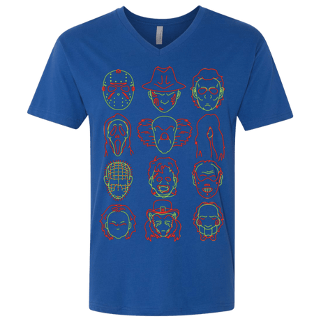 T-Shirts Royal / X-Small HORROR HEADS Men's Premium V-Neck
