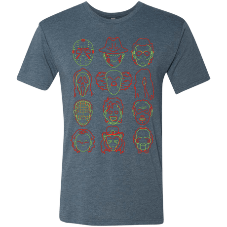 T-Shirts Indigo / Small HORROR HEADS Men's Triblend T-Shirt