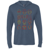 T-Shirts Indigo / X-Small HORROR HEADS Triblend Long Sleeve Hoodie Tee