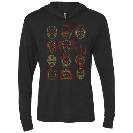 T-Shirts Vintage Black / X-Small HORROR HEADS Triblend Long Sleeve Hoodie Tee