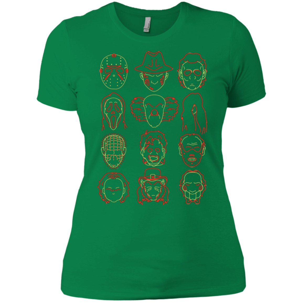 T-Shirts Kelly Green / X-Small HORROR HEADS Women's Premium T-Shirt