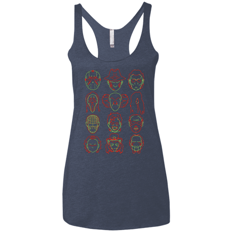 T-Shirts Vintage Navy / X-Small HORROR HEADS Women's Triblend Racerback Tank