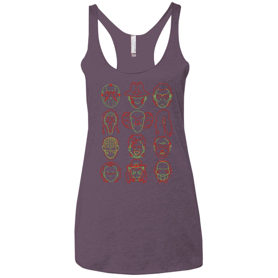 T-Shirts Vintage Purple / X-Small HORROR HEADS Women's Triblend Racerback Tank