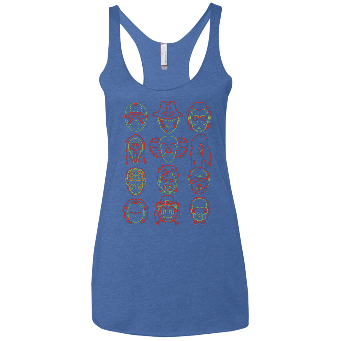 T-Shirts Vintage Royal / X-Small HORROR HEADS Women's Triblend Racerback Tank
