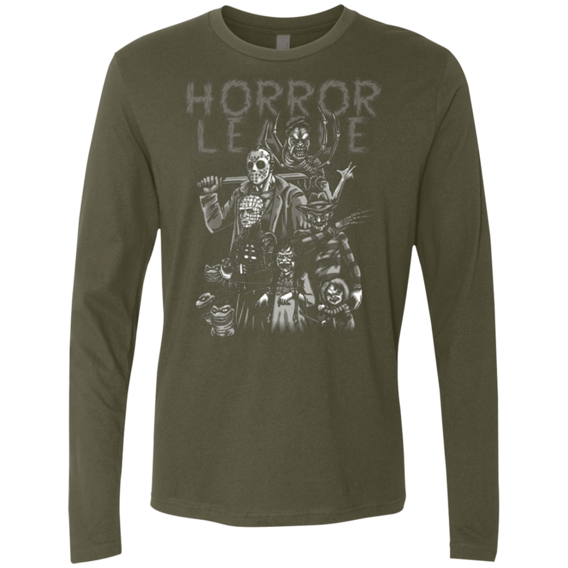 T-Shirts Military Green / Small Horror League Men's Premium Long Sleeve