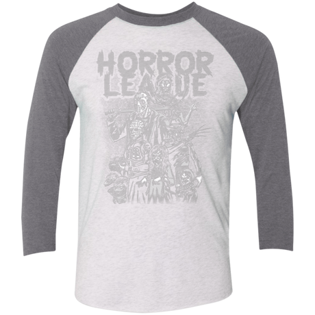 T-Shirts Heather White/Premium Heather / X-Small Horror League Men's Triblend 3/4 Sleeve