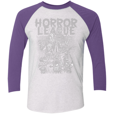 T-Shirts Heather White/Purple Rush / X-Small Horror League Men's Triblend 3/4 Sleeve